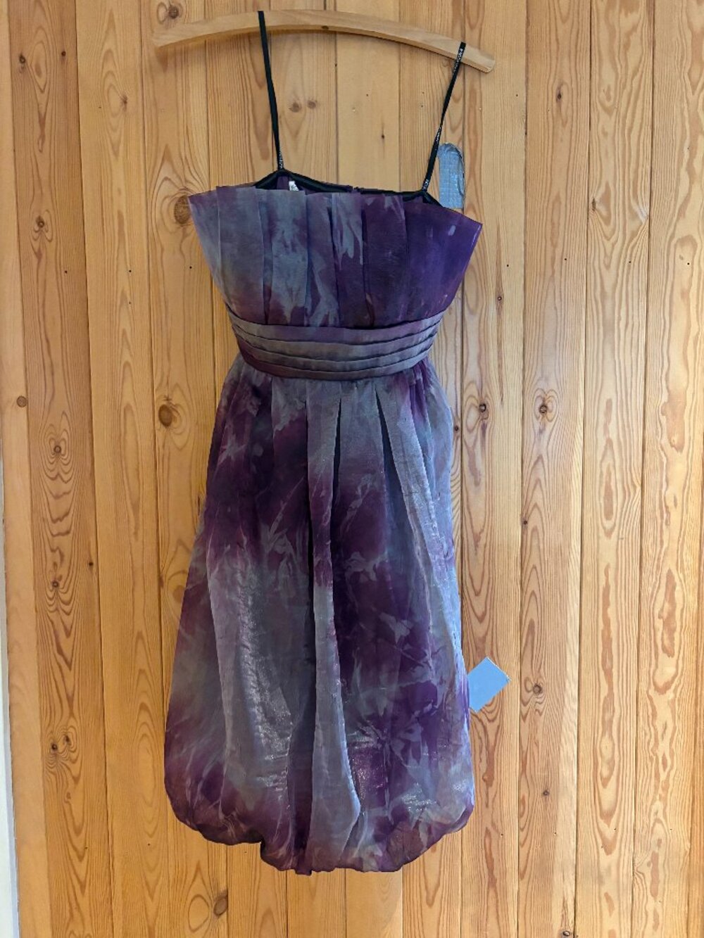 Maggy London Strapless Purple and Silver Strapless Knee Length Bubble Dress